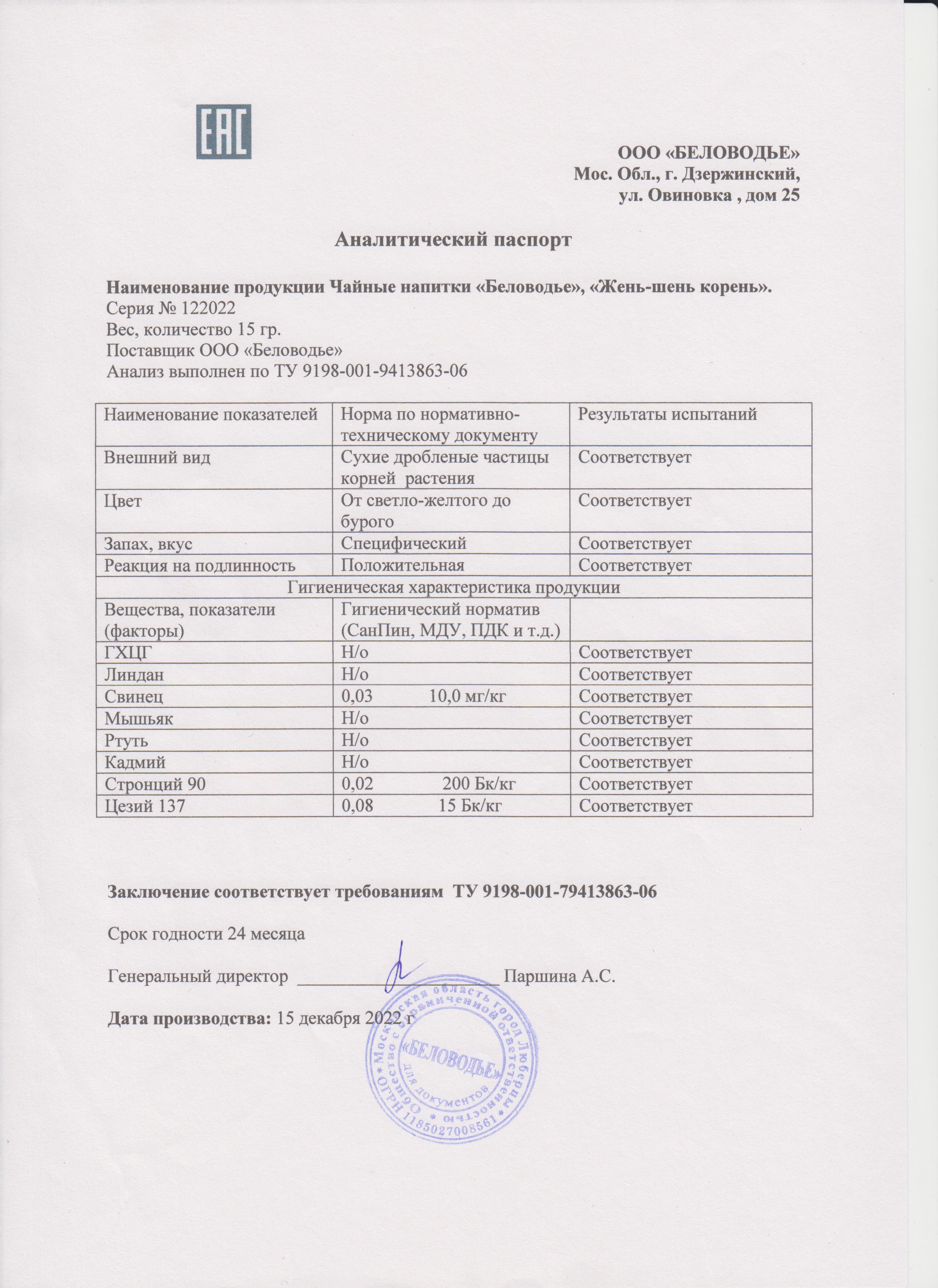 Паспорт №122022